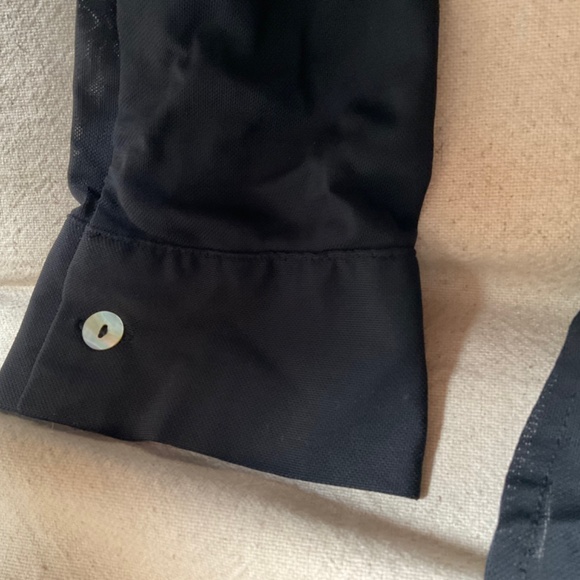 Black see thru blouse. Button up. Size large. - Picture 3 of 10